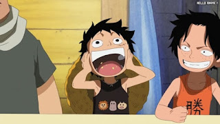 ワンピースアニメ 497話 ルフィ エース 幼少期 | ONE PIECE Episode 497 ASL