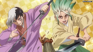 ドクターストーンアニメ 1期18話 千空 あさぎりゲン 日本刀 Dr. STONE Episode 18