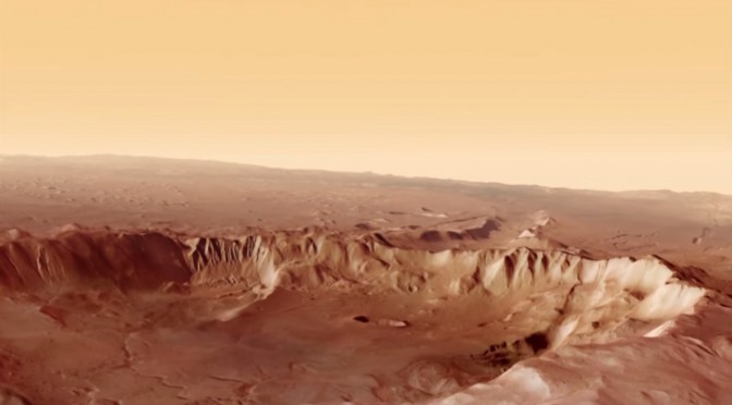 En vidéo : le survol du pôle sud de la planète Mars