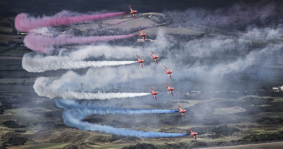 Pix of six lines in the sky representing six steps