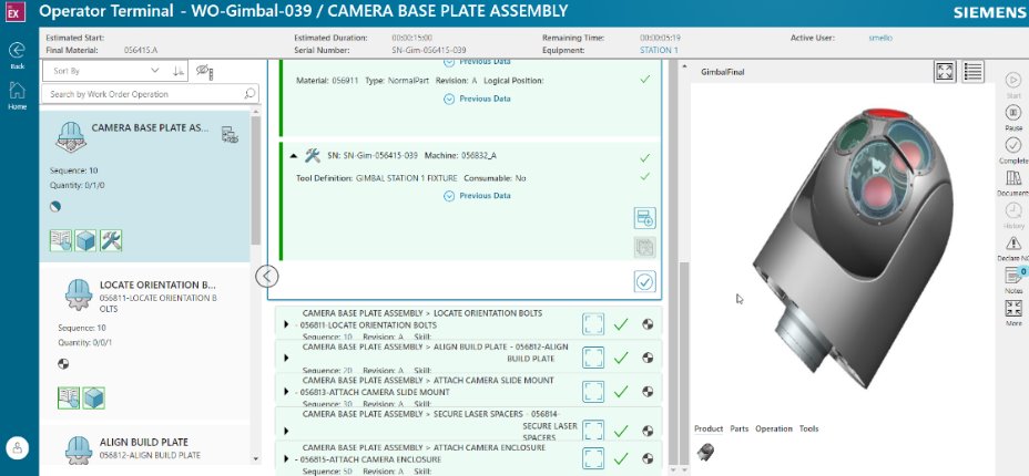 Demo of the complex manufacturing app for Opcenter Execution and Mendix embedded low-code capabilities for manufacturing execution systems (MES)