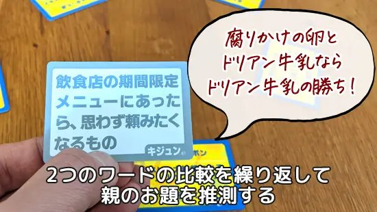 2つのワードの比較を繰り返し、親のお題を推測する｜ワードッチ