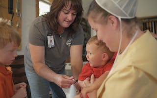 Measles vaccination clinic in Amish area of rural Ohio