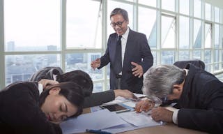 crazy business man in office meeting room