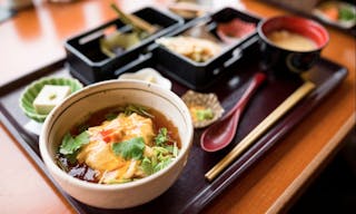 Tofu set in japanese restaurant