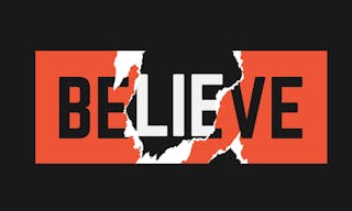 believe/ lie sticker ripped off illustration