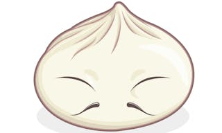 包子 An isolated vector of a cartoon chinese bun/dumpling with eyes and mustache. Good for many application. Available as a Vector