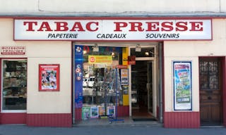 paris , France-september 7, 2015: French store that sells office supplies, souvenis,tabac and newspapers