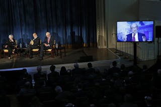 美國聯準會主席 央行總裁 葉倫 柏南克 葛林斯班 伏克爾 Former Federal Reserve Chairman Greenspan appears by video conference as current Federal Reserve ch