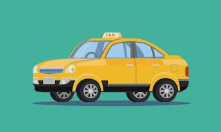 Taxicab in Taiwan. Vector illustration.