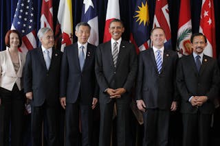 Barack Obama, Julia Gillard, Sebastian Pinera, Lee Hsien Loong, John Key, Hassanal Bolkiah