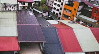 Old colorful roof tops in Taipei, Taiwan.