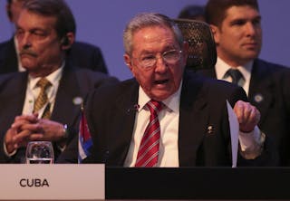 Cuba's President Raul Castro speaks during the CELAC summit in San Antonio de Belen in the province of Heredia