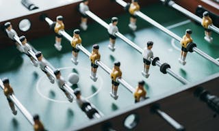 Foosball at modern office, close-up view — Photo by ArturVerkhovetskiy