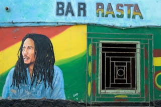 巴布馬利＿Cape Verde, Sal island, Santa Maria, mural representing Bob Marley