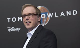 Director of the movie Bird poses at the premiere of "Tomorrowland" at AMC theatres in Downtown Disney in Anaheim