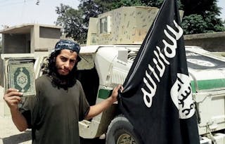 An undated photograph of a man described as Abdelhamid Abaaoud that was published in the Islamic State's online magazine Dabiq a