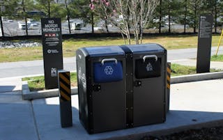 BigBelly Solar compacting duo station trash cans