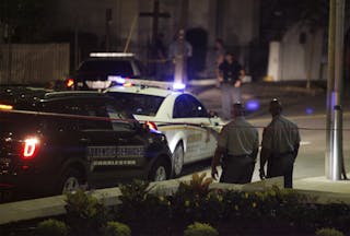 Police respond to a shooting at the Emanuel AME Church in Charleston South Carolina