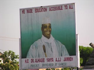 Gamcel sponsored poster promoting Jammeh