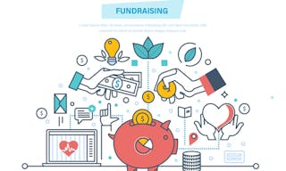 Fundraising concept. Fundraising event, volunteer center. Donation in heart form. Charitable foundations, help people and donati