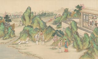 紅樓夢 A painting from a series of brush paintings by Qing Dynasty artist Sun Wen, depicting scenes from the novel Dream of the Red