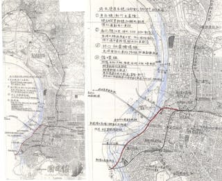 高玉樹呈中央之鐵路改建替代方案規劃圖。