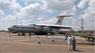 Il-76運輸機，烏克蘭空軍第25戰術運輸航空旅，2018年7月由筆者攝於英國皇家空軍費爾福德基地（RAF Fairford）