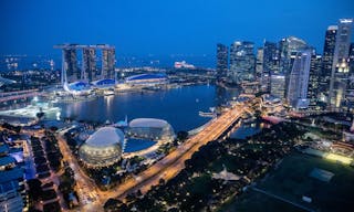 新加坡市中心夜景。