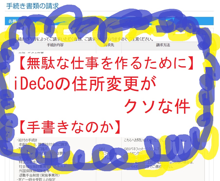 【無駄な仕事を作るために】iDeCoの住所変更がクソな件【手書きなのか】