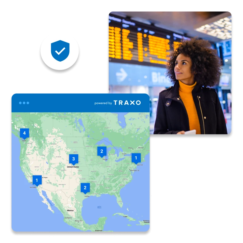 See real-time traveler locations with Traxo