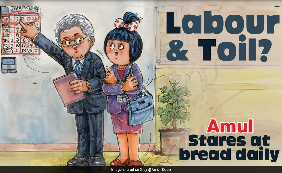 Amul's Quirky Take On L&T Boss' "Stare At Wife" Remark