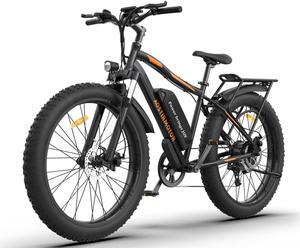 AOSTIRMOTOR Electric Bike S07-B with 750W , 48V 13AH Removable Lithium Battery, 26" Fat Tire Mountain Bike , Max Speed 28MPH, Shimano 7-Speed, Front Fork Suspension