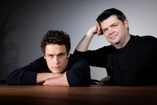 CULVER CITY-CA-JANUARY 23, 2024: Phil Lord, and Chris Miller, from left, writer-producers whose sequel to the award-winning "Spider-Man: Into the Multiverse" called "Spider-Man: ACROSS the Multiverse" is expected to garner the same awards for screenplay, are photographed at their office in Culver City on January 23, 2024. (Christina House / Los Angeles Times)
