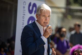 LOS ANGELES, CA - AUGUST 17: District Attorney George Gascon to speaks at Justice Reform Rally after surviving a second recall campaign on Wednesday, Aug. 17, 2022 in Los Angeles, CA. (Jason Armond / Los Angeles Times)