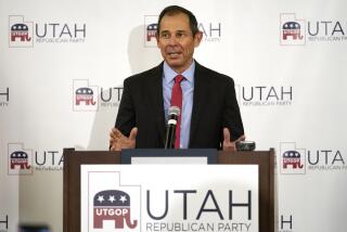 FILE - Utah's 3rd Congressional District Republican incumbent John Curtis speaks during a Utah Republican election night party on Nov. 3, 2020, in Sandy, Utah. House Republicans are searching for solutions to climate change without restricting American-produced energy that comes from burning oil, coal and gas. (AP Photo/Rick Bowmer, File)