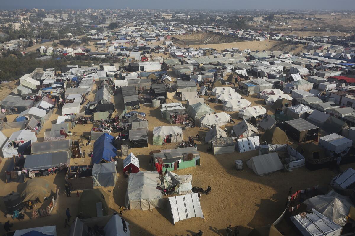Overview of a tent camp 