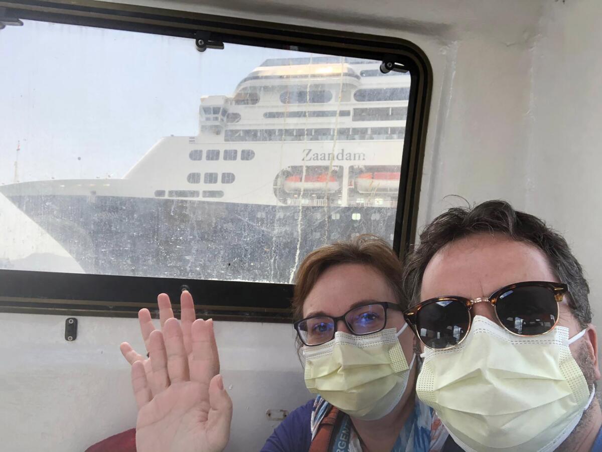Laura Gabaroni and her husband Juan Huergo are anong those aboard the Zaandam cruise ship.