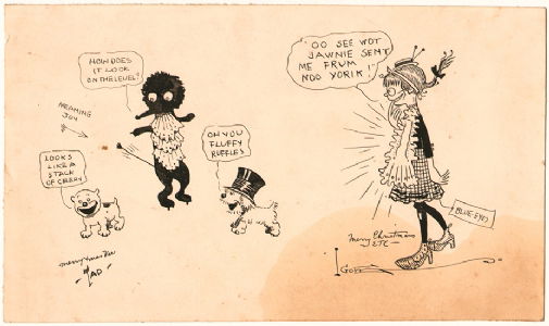 Rare TAD Dorgan + Hype Igoe Drawing - Circa 1910 Comic Art