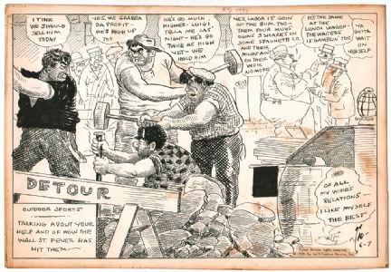 TAD Dorgan - Outdoor Sports Panel - 1928 - Workers and Wall Street Comic Art