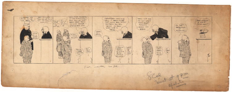 TAD Dorgan - C.1915 Judge Rummy's Court Comic Art