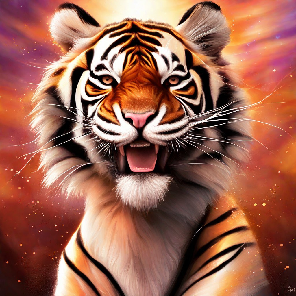 Captivated AI Generated Photo of a Tiger