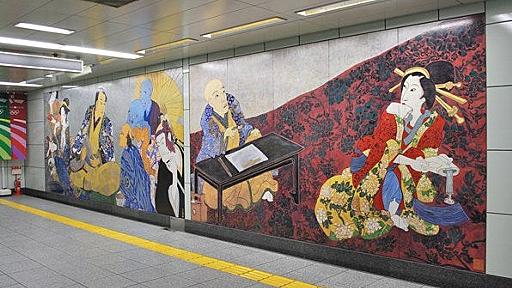 『大江戸線築地駅壁画と築地本願寺の動物たち』