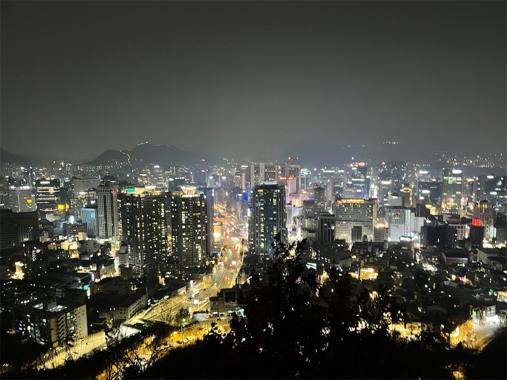 Nソウルタワーまでの道 ソウルの夜景