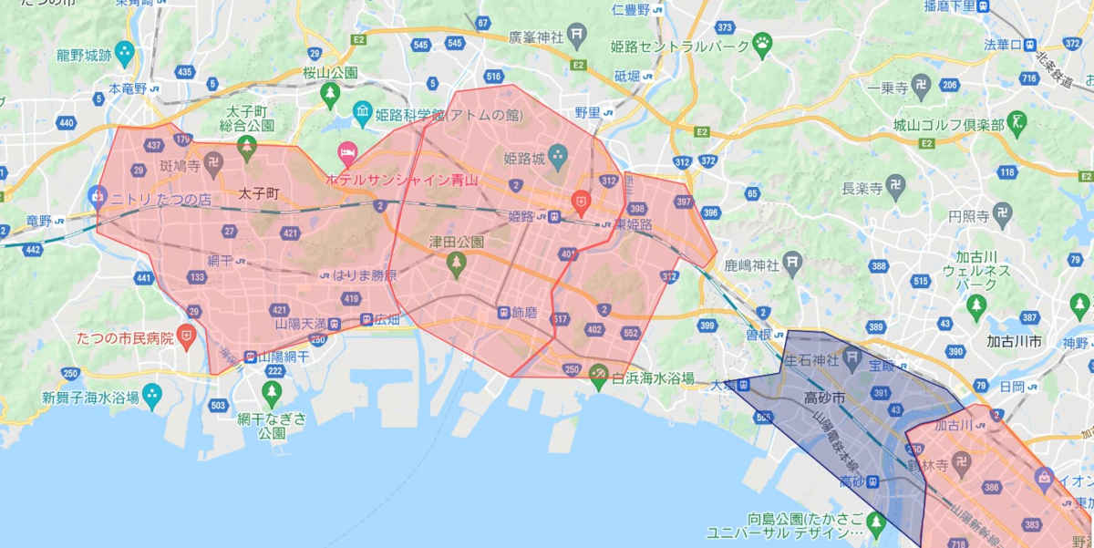 Uber Eats 配達エリア_兵庫