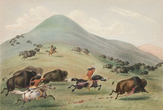 George Catlin: Buffalo Hunt, Chase