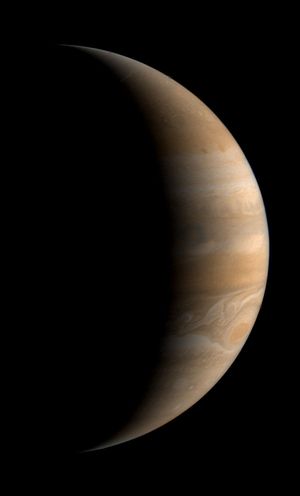 crescent view of Jupiter