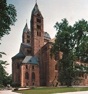 East towers of the cathedral at Speyer, Germany.