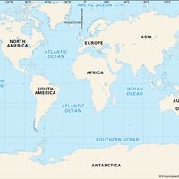 World map. Continents. Oceans. Mendel thumb ok