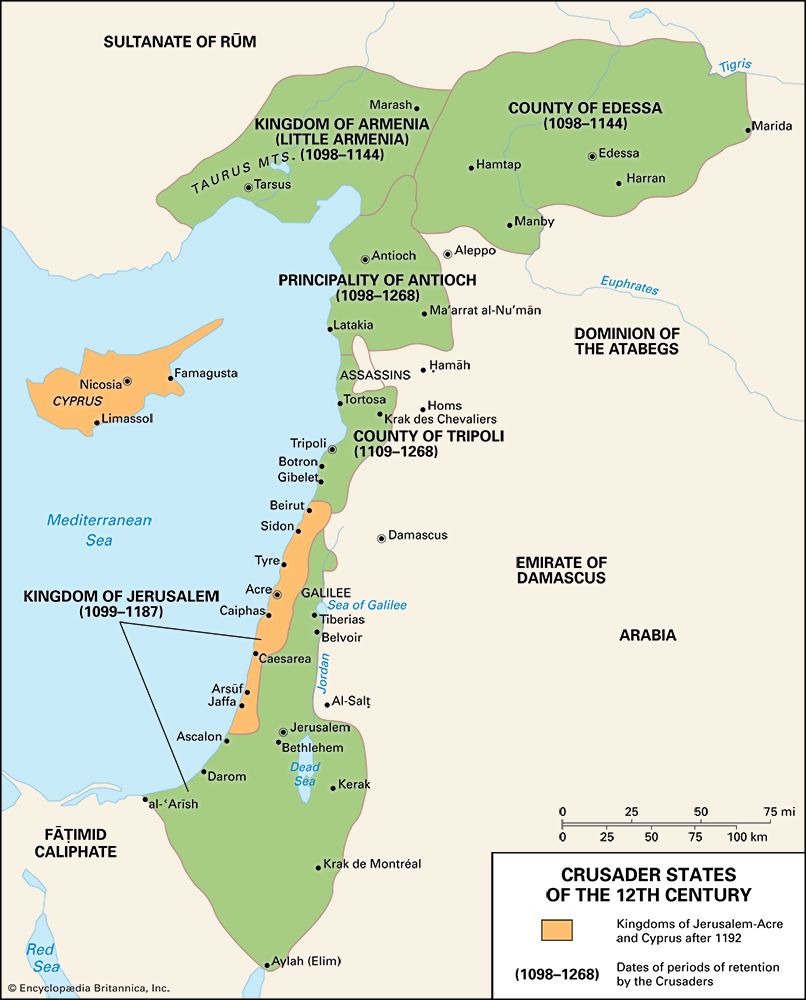 Crusader states of the 12th century